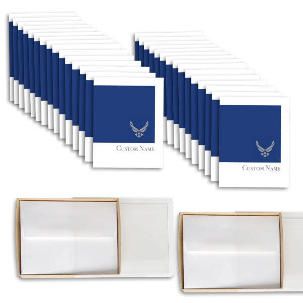 2MyHero USAF Customizable box of notecards 30 blank note cards and 30 envelopes