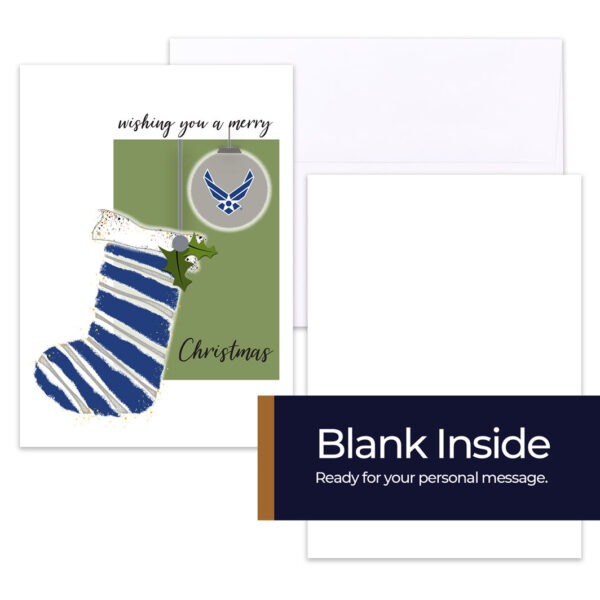 USAF Christmas Holiday Airman greeting card with envelope - Merry Christmas Airman - by 2MyHero