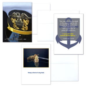 USN Officer Three - mixed pack of military greeting cards for commissioned officers - 2MyHero