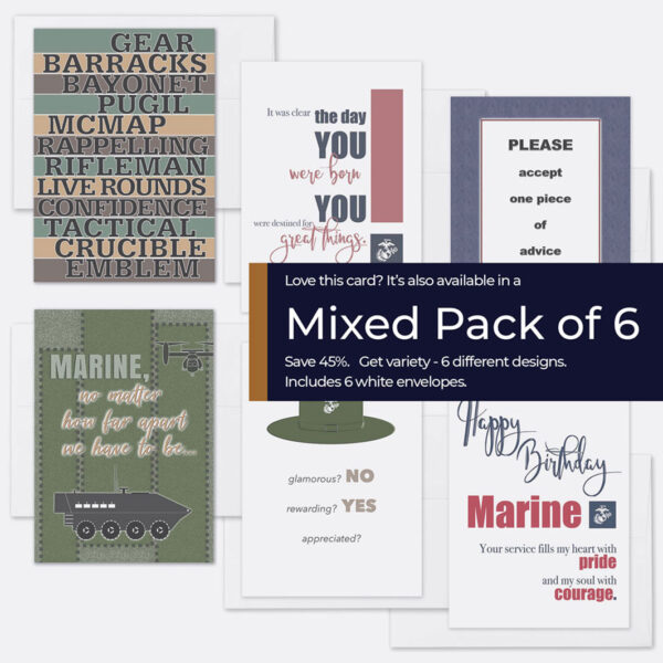 2MyHero mixed pack of military greeting cards for US Marine Corps