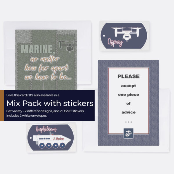 USMC mixed pack with stickers - 2MyHero military greeting cards