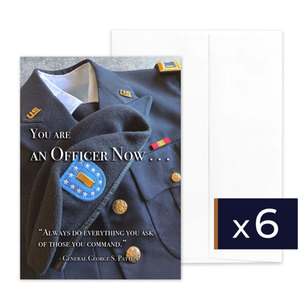 An Officer Now - US Army Soldier Military Graduation Congratulations Greeting Card by 2MyHero - pack of 6