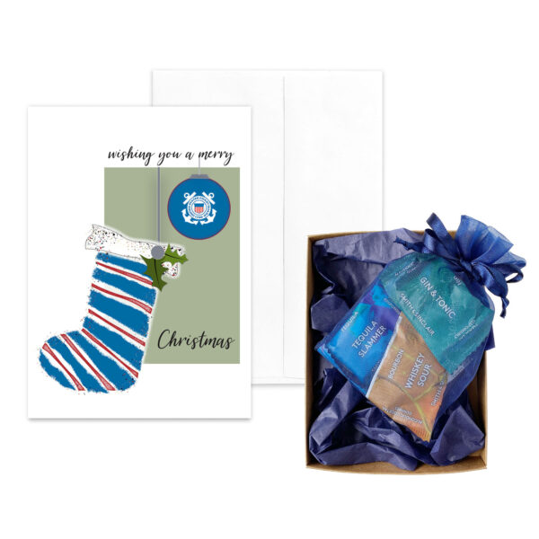 USCG Christmas Card and Cocktail Candies Gift Set for Coasties from 2MyHero