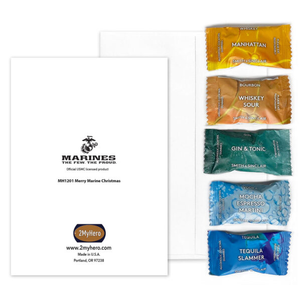 USMC Christmas Card and Cocktail Candies Gift Set for Marines from 2MyHero