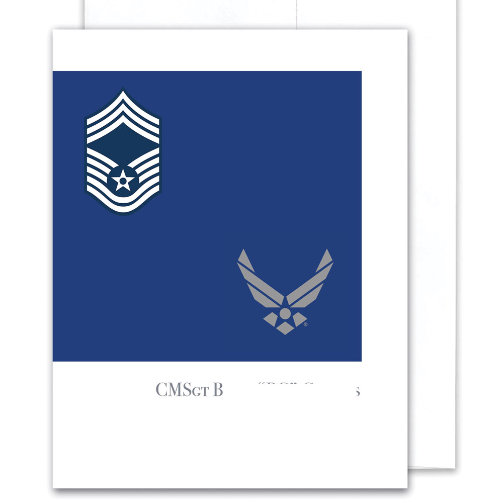 2MyHero personalized custom note card for a USAF CMSgt.