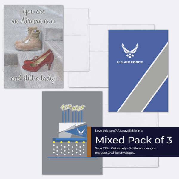 2MyHero military greeting cards mixed pack of 3 cards for female Airmen