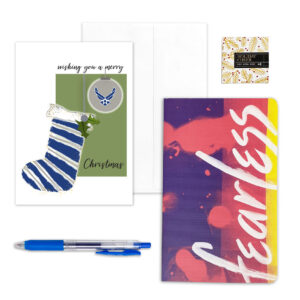 US Air Force Christmas Card, Journal, and Pen – Boxed Holiday Gift Set for Airmen