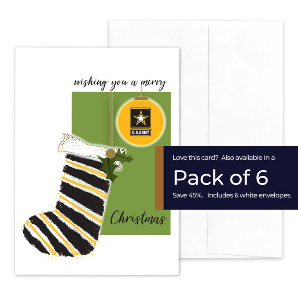 US Army Christmas Holiday Soldier greeting card with envelope - Merry Christmas Soldier - by 2MyHero