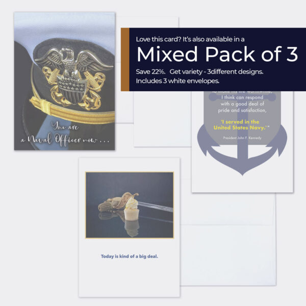 USN Officer Mixed Pack of 3 military greeting cards for US Naval Officers