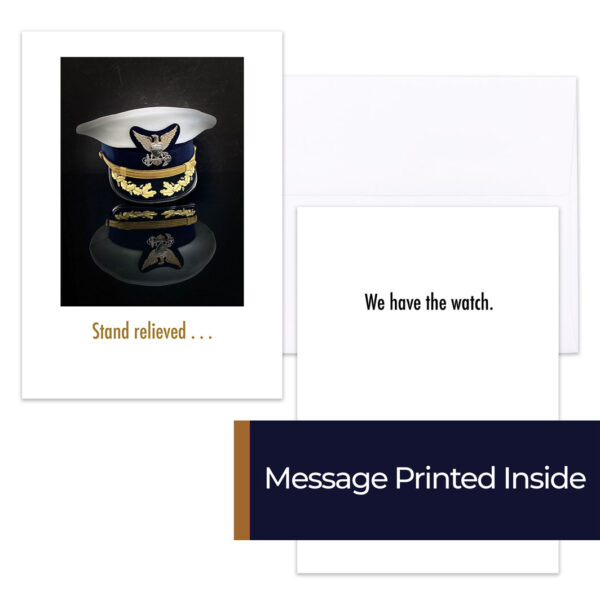 Stand Relieved CO - US Coast Guard Military Retirement Congratulations Greeting Card for Coasties - includes envelope - by 2MyHero